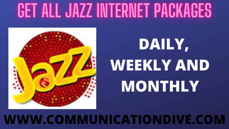 GET ALL JAZZ INTERNET PACKAGES, DAILY, WEEKLY & MONTHLY