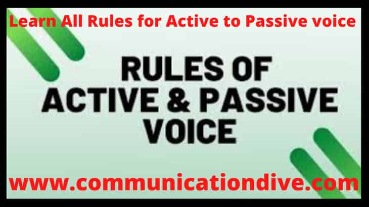 RULES Of ACTIVE AND PASSIVE VOICE